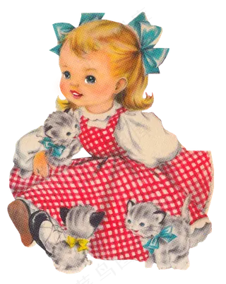 女孩, 小猫, 优质的, 孩子