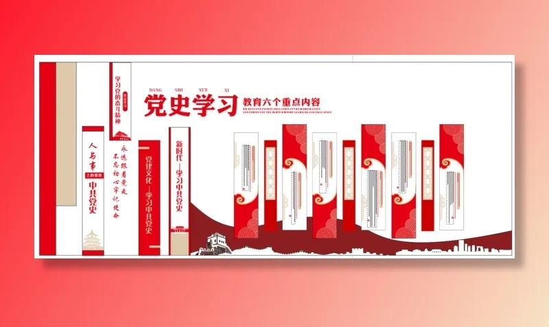 党建党史文化墙源文件CDR平面效果图cdr矢量模版下载