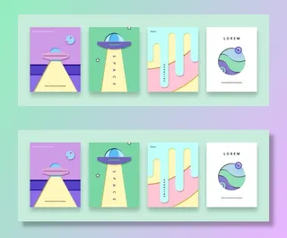 清新孟菲斯风格渐变科幻离子风KV主视觉海报大图高端psd分层素材