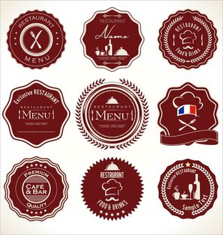 免抠餐厅标签矢量