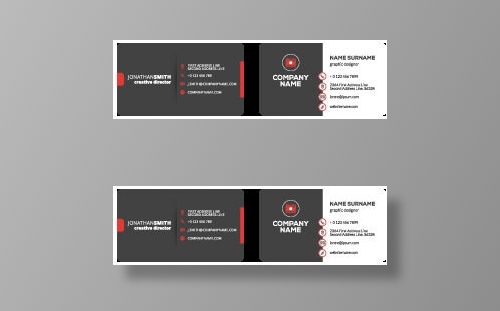红灰相间商务名片矢量素材