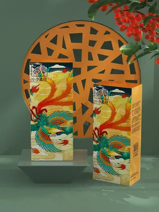 国潮风中式文创包装智能样机