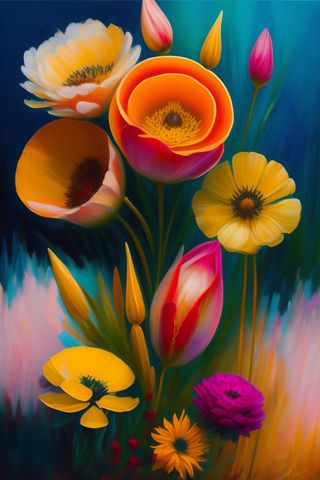 炫彩精细花朵海报壁纸