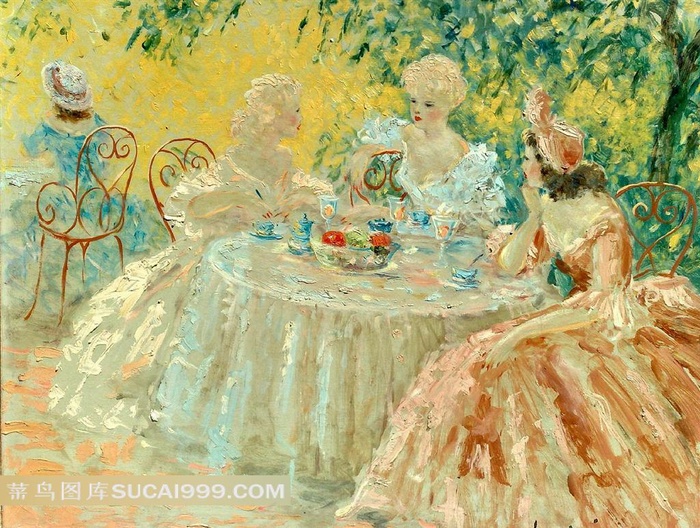 Louis Icart 绘画作品休闲的贵妇人