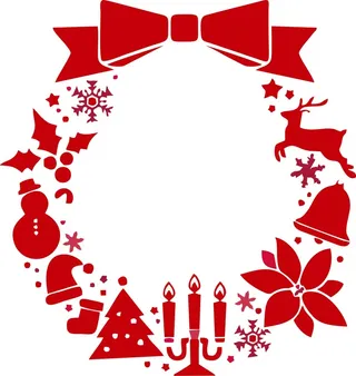 圣诞节花环简笔