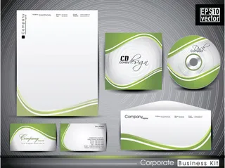 潮流时尚现代包装设计CD套信封名片信纸笔矢量素材EPS格式