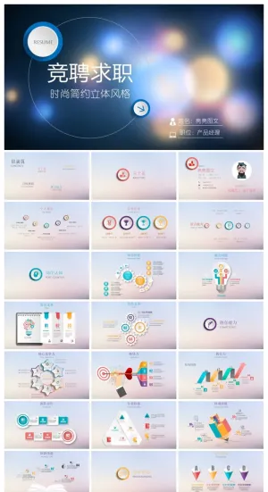 简历求职竞聘精美ppt模板 预览图