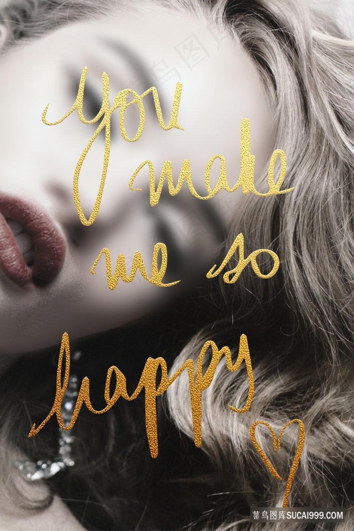 时尚女性肖像英文装饰画