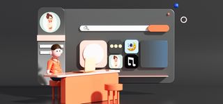 三维人物黑色商务场景c4d立体