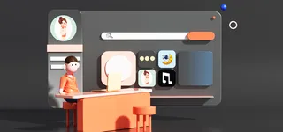 三维人物黑色商务场景c4d立体