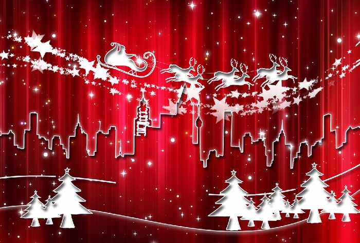 圣诞节雪花装饰风景