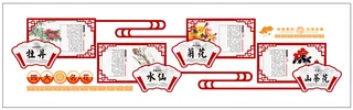 校园文化墙展板 牡丹水仙菊花山茶花