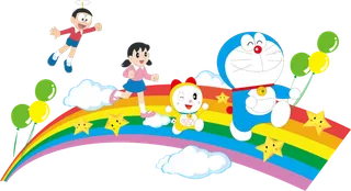 哆啦A梦 卡通 彩虹