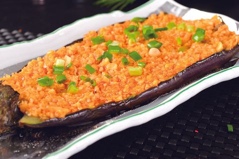 烤茄子餐饮菜单烧烤烤串高清图