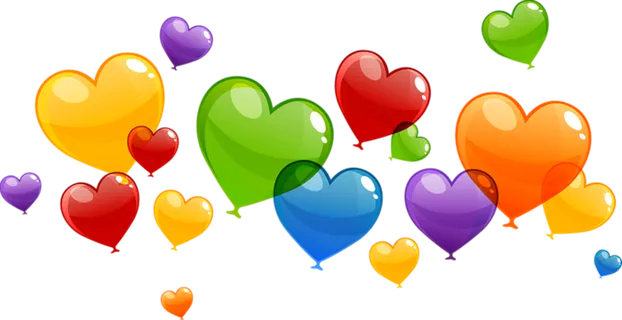 彩色气球情人节