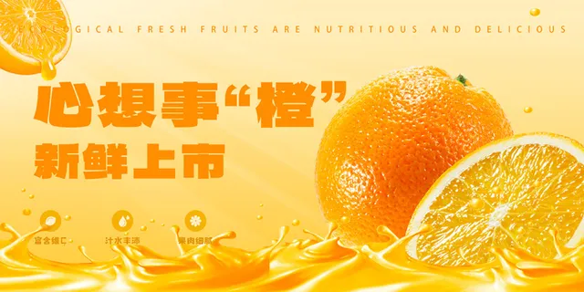 简约大气橙子摄影图宣传展板
