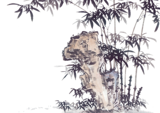 竹子水墨画中国风国画墨水书法竹子画