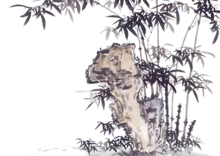 竹子水墨画中国风国画墨水书法竹子画