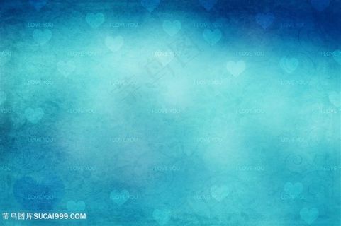 蓝色爱心光影背景图片