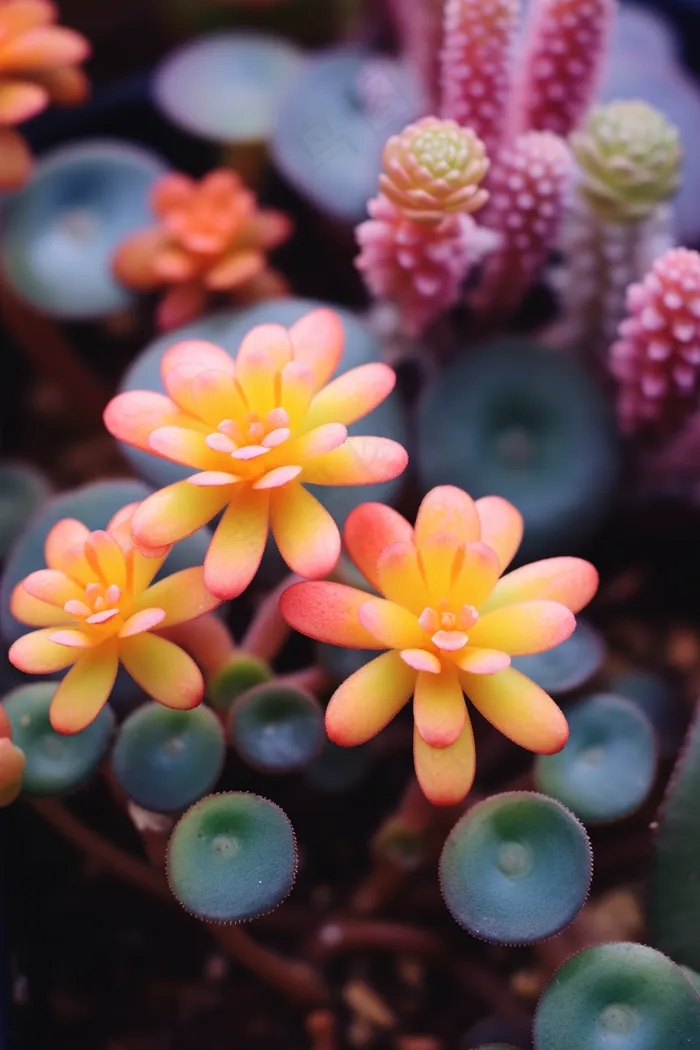 多肉植物盆栽摄影图(2688x4032)