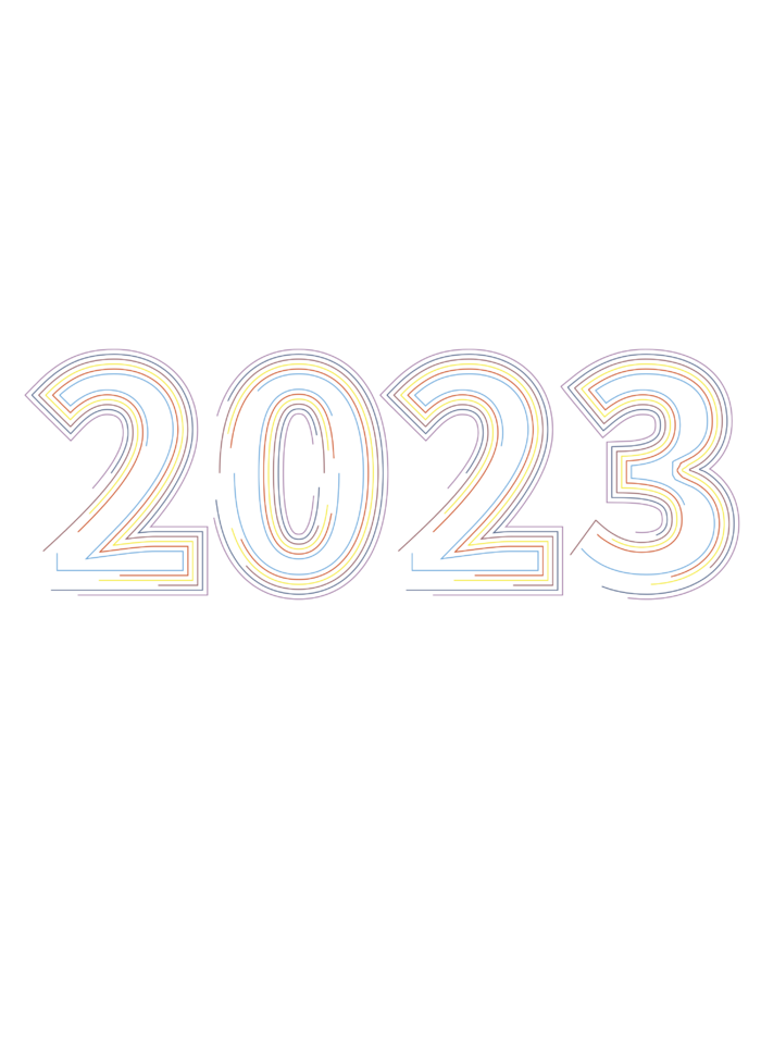 2023兔年霓虹数字彩色