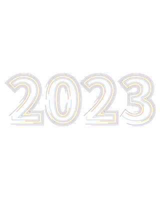 2023兔年霓虹数字彩色
