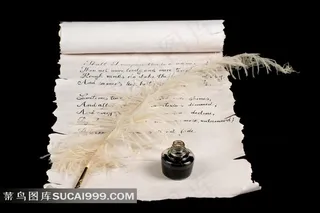 羽毛笔写信高清图