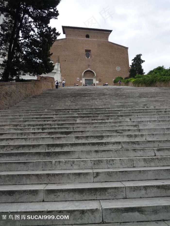 意大利罗马旅游实景摄影图片阶梯