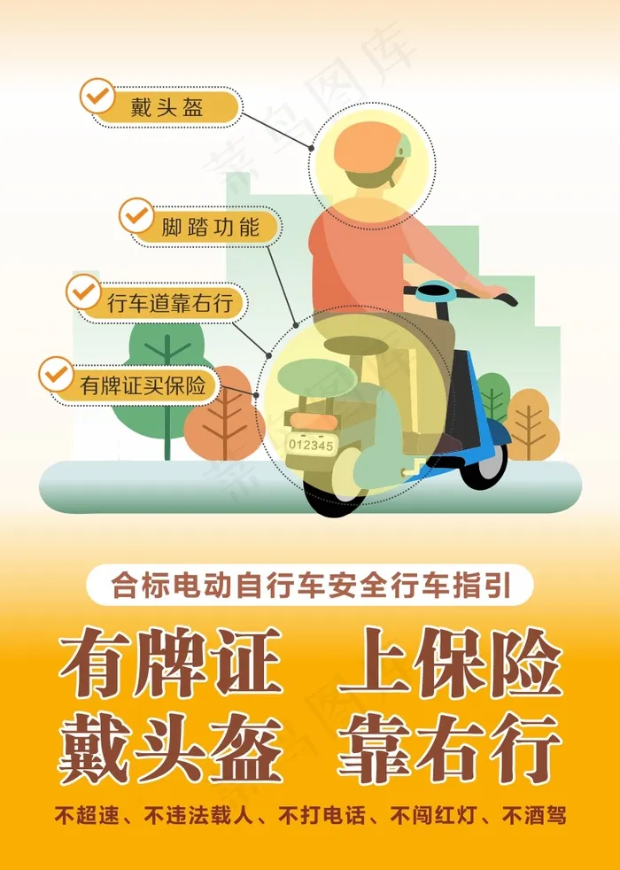 电动车安全行车指引海报cdr矢量模版下载