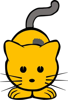 卡通猫咪黄色线条画