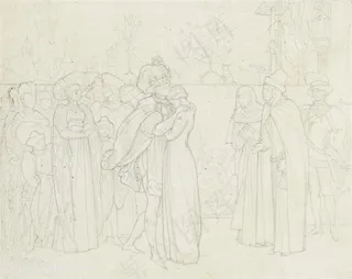 弗雷德里克 · 莱顿时尚线描人物艺术挂画