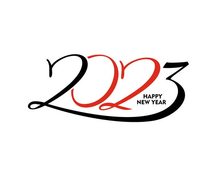 兔年2023黑红色数字挂画