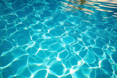 夏季游泳池中泛起的涟漪 夏季游泳池中泛起的涟漪