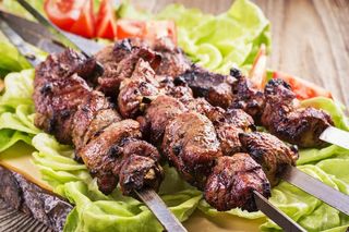 烧烤美食烤肉街边小吃油炸烤牛肉串