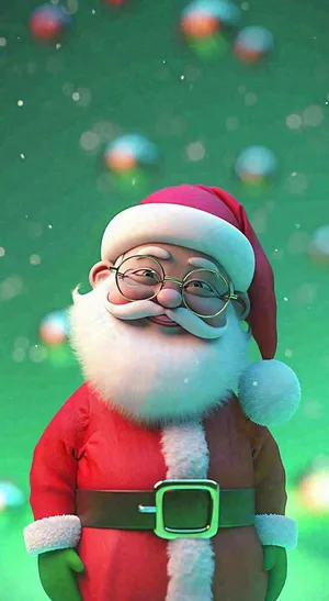 卡通圣诞老人雪花冬天，圣诞节