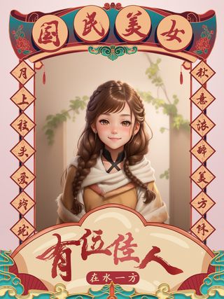 国民美女旧上海风格民国风复古海报