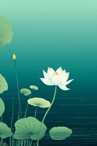 创意清新荷叶手绘背景