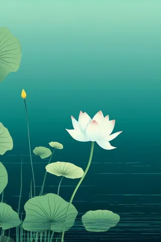 创意清新荷叶手绘背景