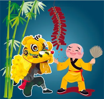 中秋节快舞狮灯笼蓝色背景 中秋节快舞狮灯笼蓝色背景