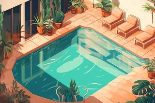 时尚设计的游泳池