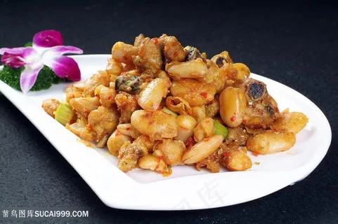 热白芸蒜香鸡中华美食摄影图 热白芸蒜香鸡中华美食摄影图