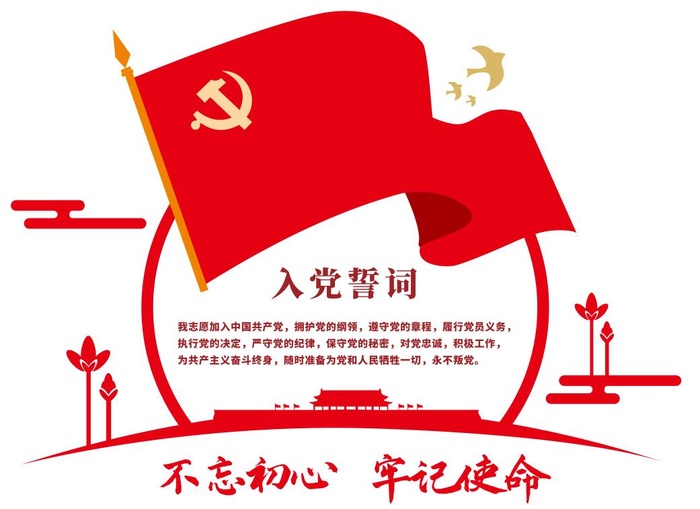 矢量入党誓词党建文化墙