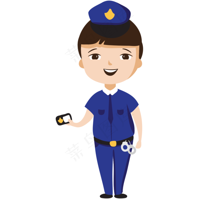 卡通警察手绘素材