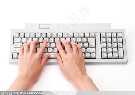 人物手势元素-打字手势特写