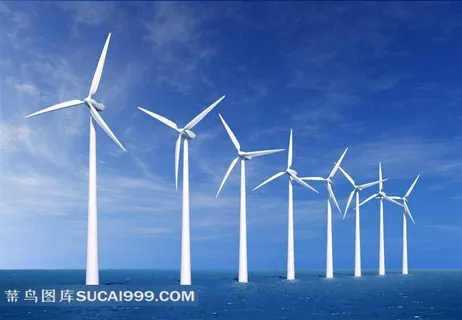 海水里的风力发电装置工业摄影高清图片