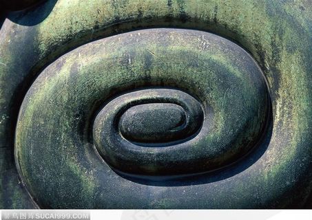 传统工艺-漩涡纹的青铜器特写