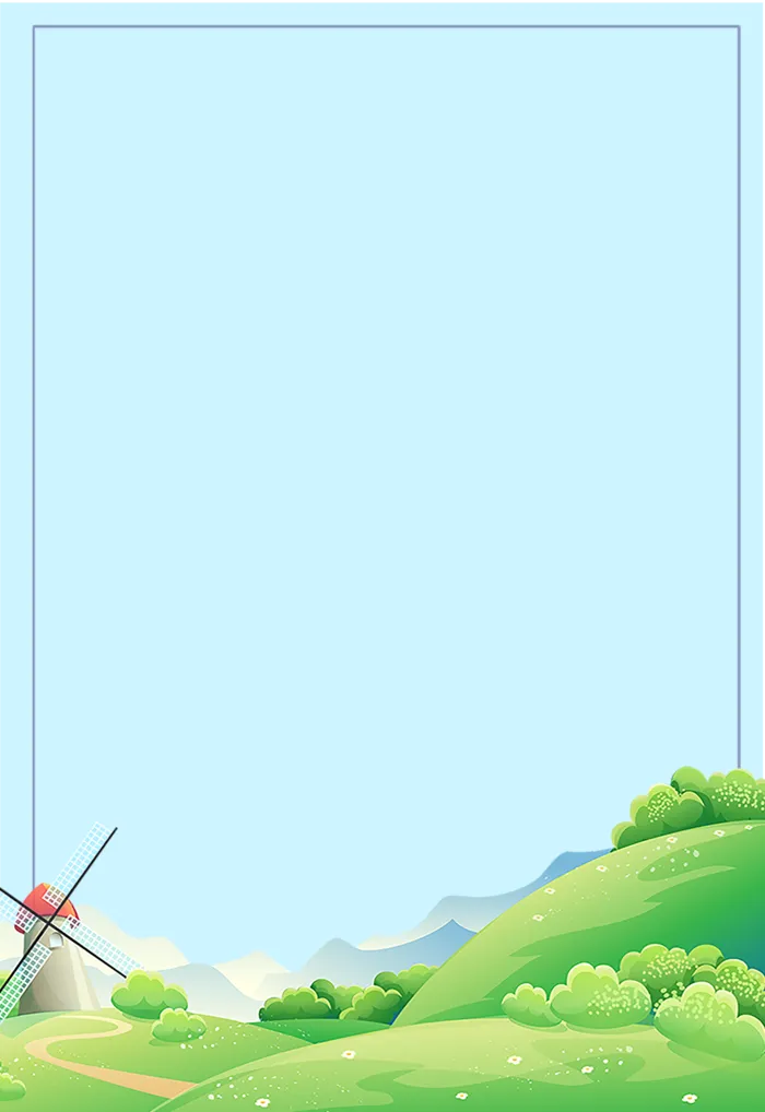 小清新蓝天白云草地背景
