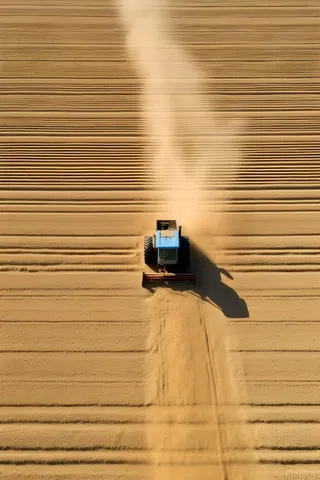 稻田收割俯视摄影