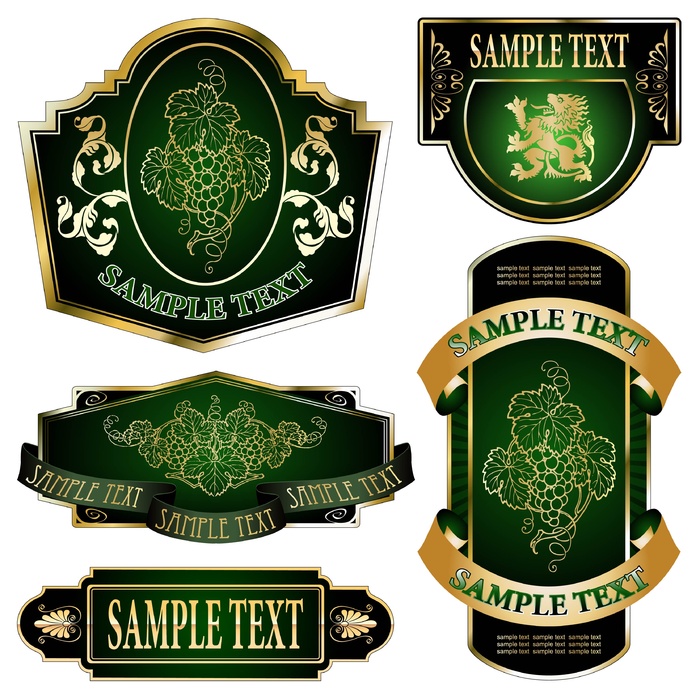 免抠复古标签矢量