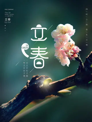 24节气立春春季新春春天海报模板PSD分层设计素材源文件模板